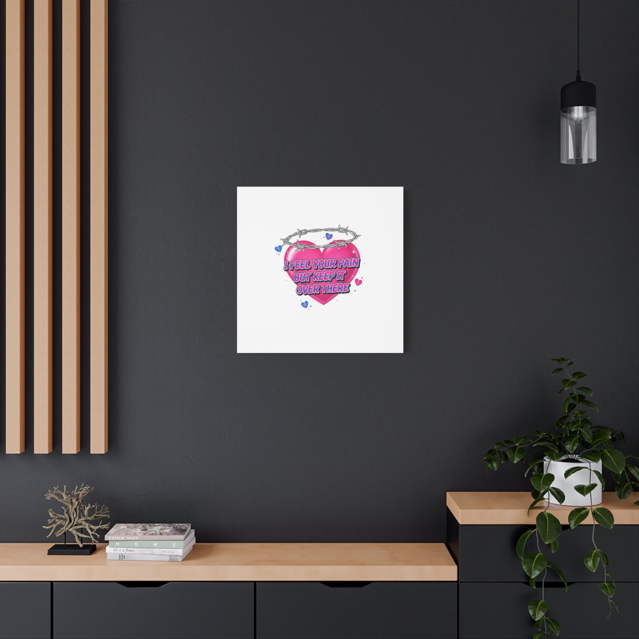 Snarky Neon Heart Airbrush Canvas | Softcore Hater, Y2K nostalgia