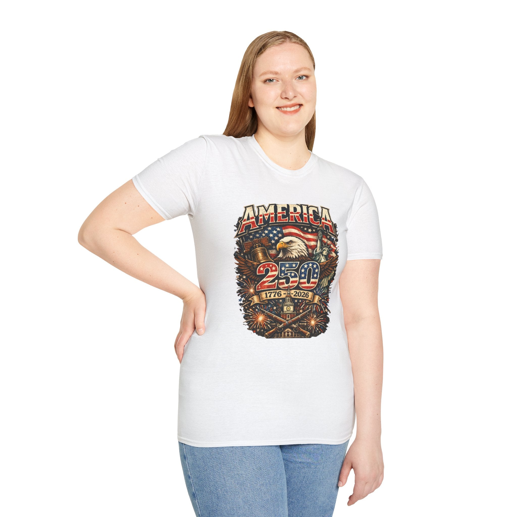 America 250 Eagle Flag T-Shirt — 1776–2026 Patriotic Anniversary Tee