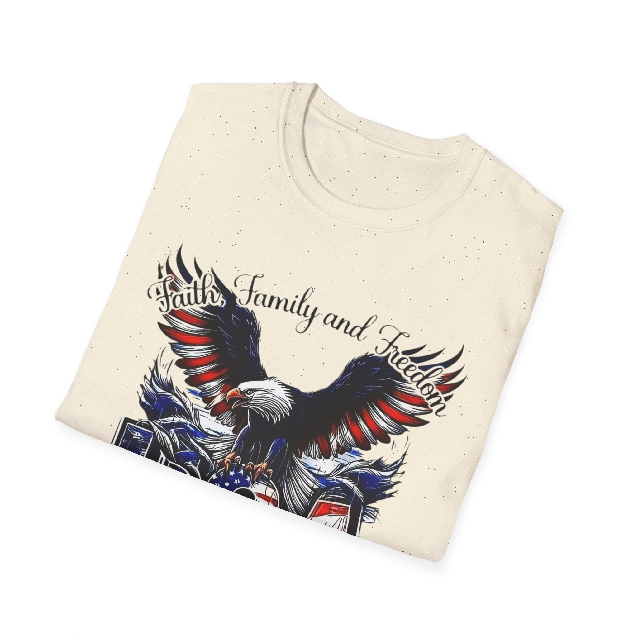 USA Eagle T-Shirt — Patriotic Bald Eagle with American Flag Text
