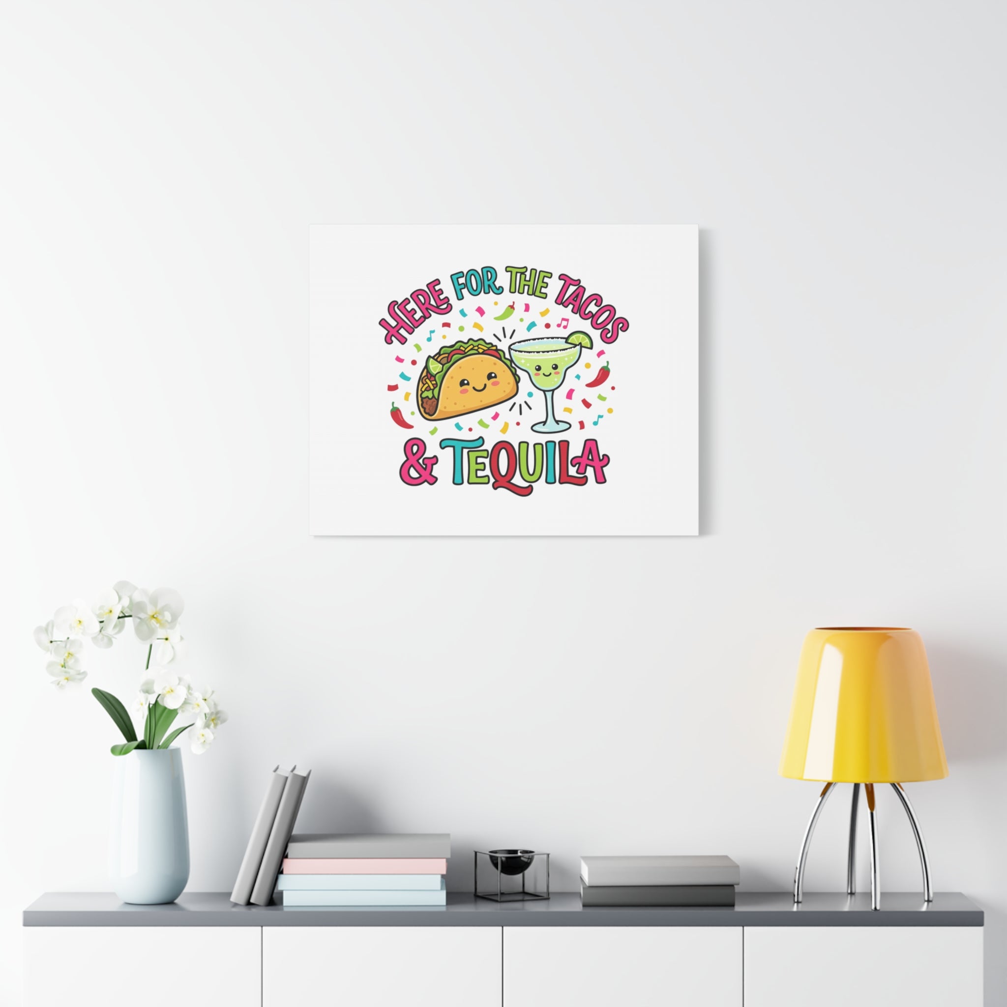 Here for the Tacos & Tequila Canvas | Cinco de Mayo fiesta decor