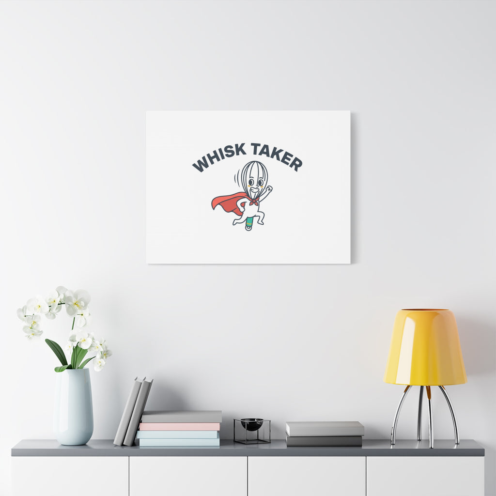 Whisk Taker Canvas, Stretched | Kitchen Pun Minimalism, cooking humor