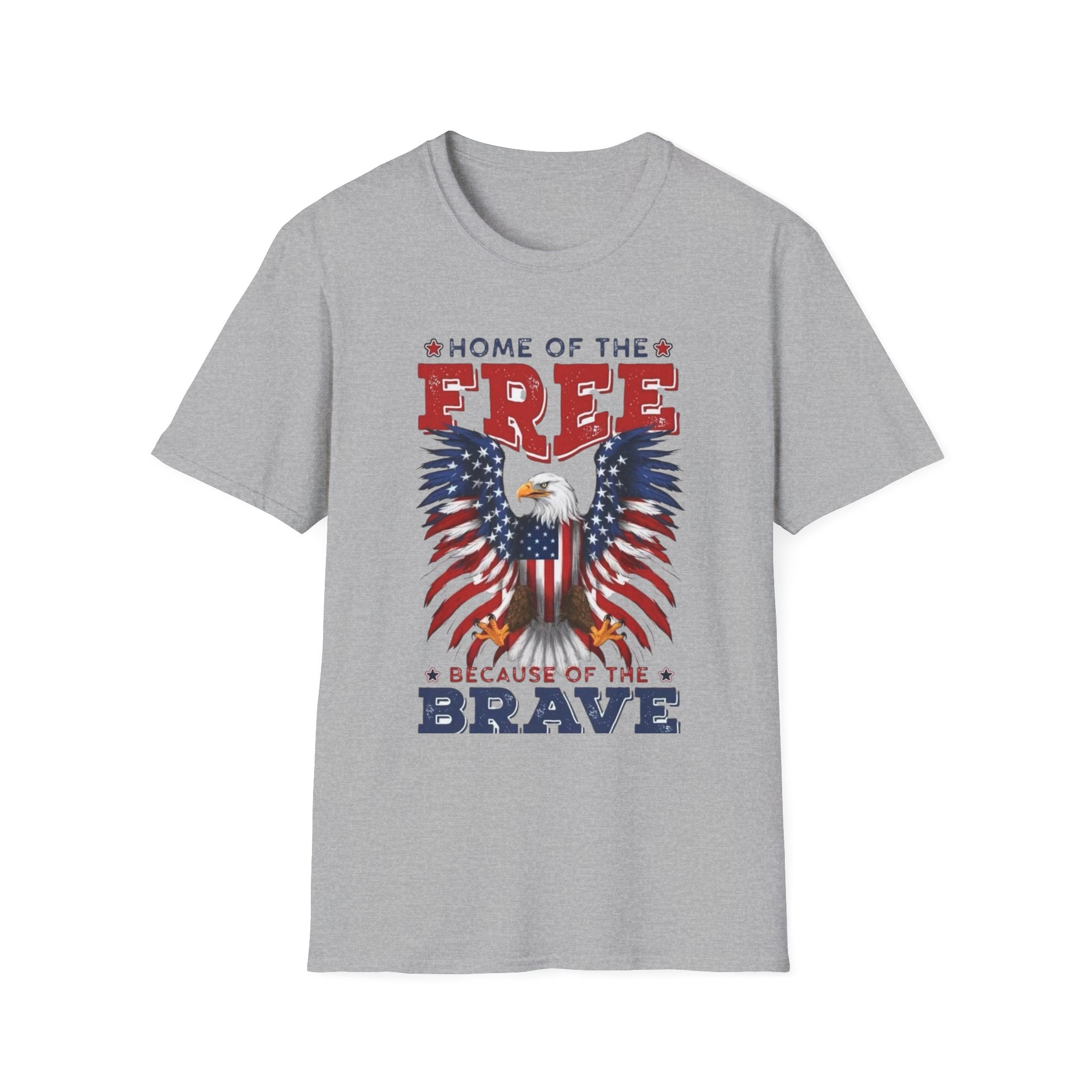 Patriotic Eagle T-Shirt — "Home of the Free Because of the Brave"