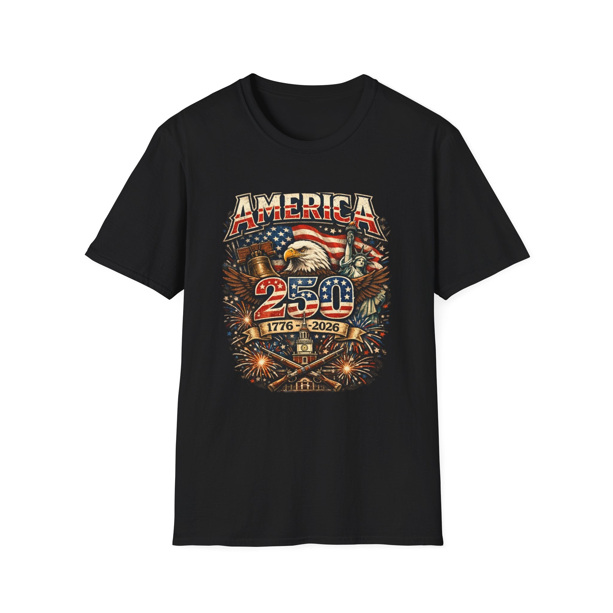America 250 Eagle Flag T-Shirt — 1776–2026 Patriotic Anniversary Tee