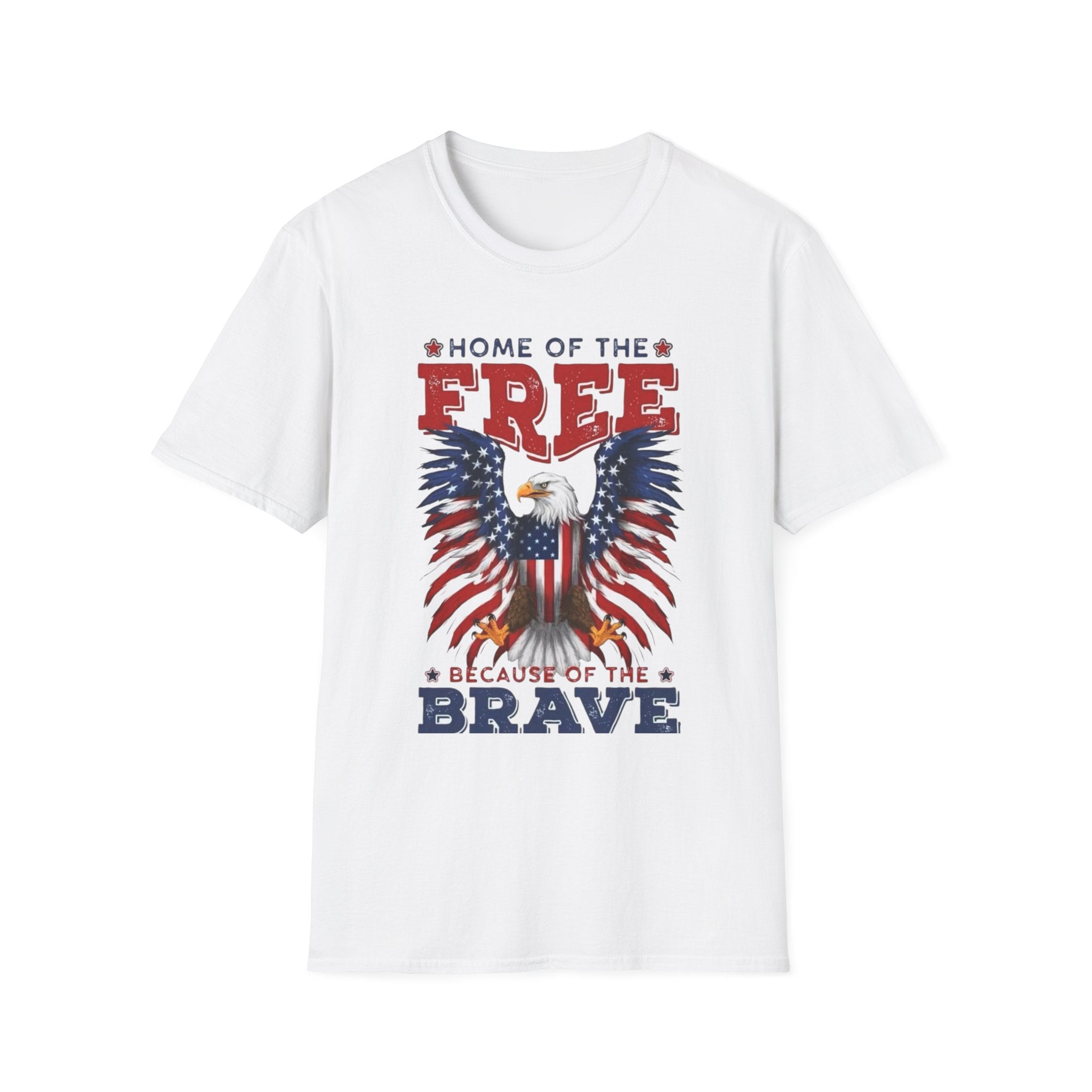 Patriotic Eagle T-Shirt — "Home of the Free Because of the Brave"