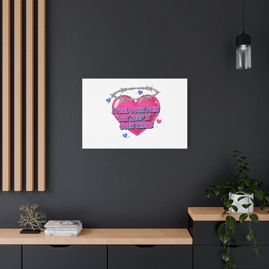 Snarky Neon Heart Airbrush Canvas | Softcore Hater, Y2K nostalgia