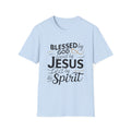 Jesus Blessed by God Faith T-Shirt — "Blessed by God, Loved by Jesus, Led by the Spirit" Christian Tee