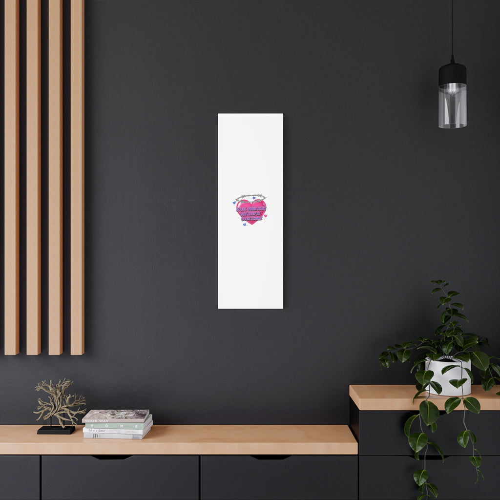 Snarky Neon Heart Airbrush Canvas | Softcore Hater, Y2K nostalgia