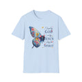 Butterfly Faith T-Shirt — "I am loved by God and held by Jesus and the Spirit" Christian Tee