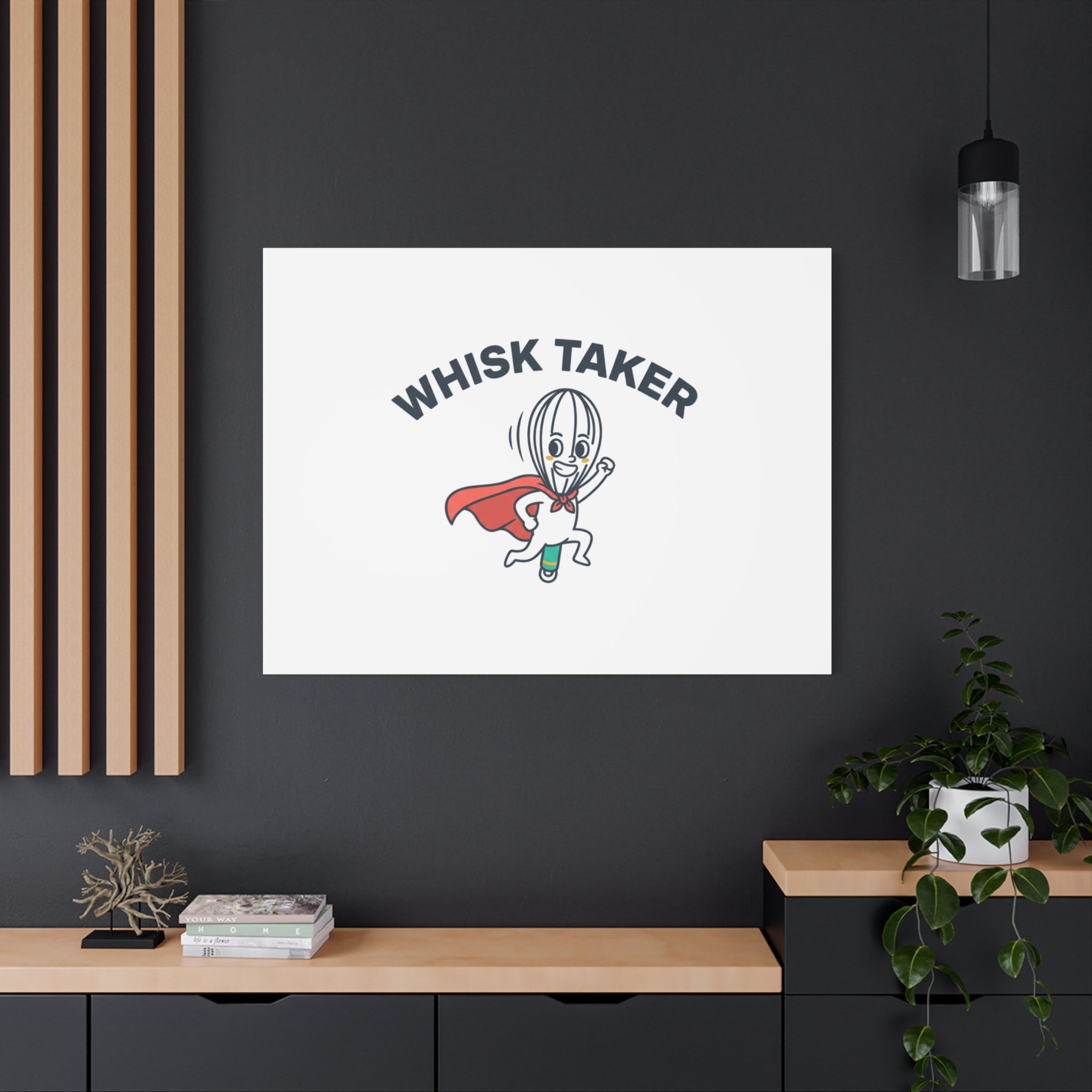 Whisk Taker Canvas, Stretched | Kitchen Pun Minimalism, cooking humor