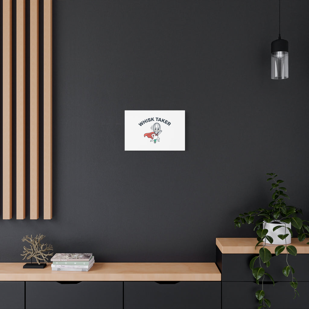 Whisk Taker Canvas, Stretched | Kitchen Pun Minimalism, cooking humor