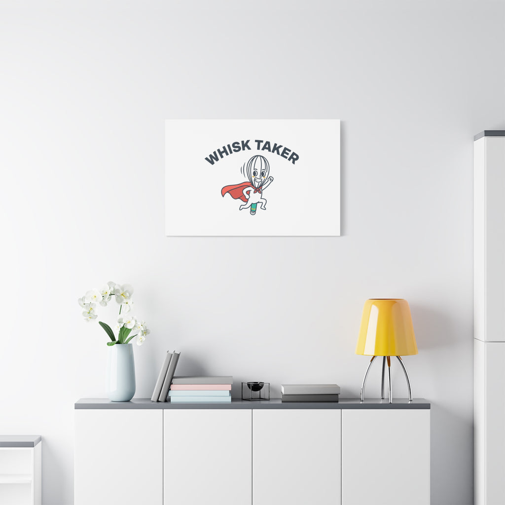 Whisk Taker Canvas, Stretched | Kitchen Pun Minimalism, cooking humor