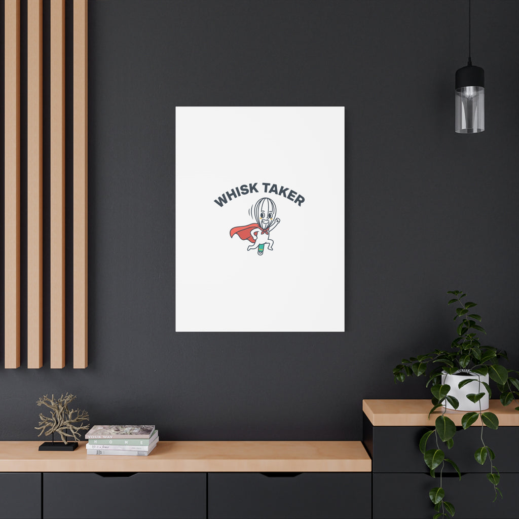 Whisk Taker Canvas, Stretched | Kitchen Pun Minimalism, cooking humor