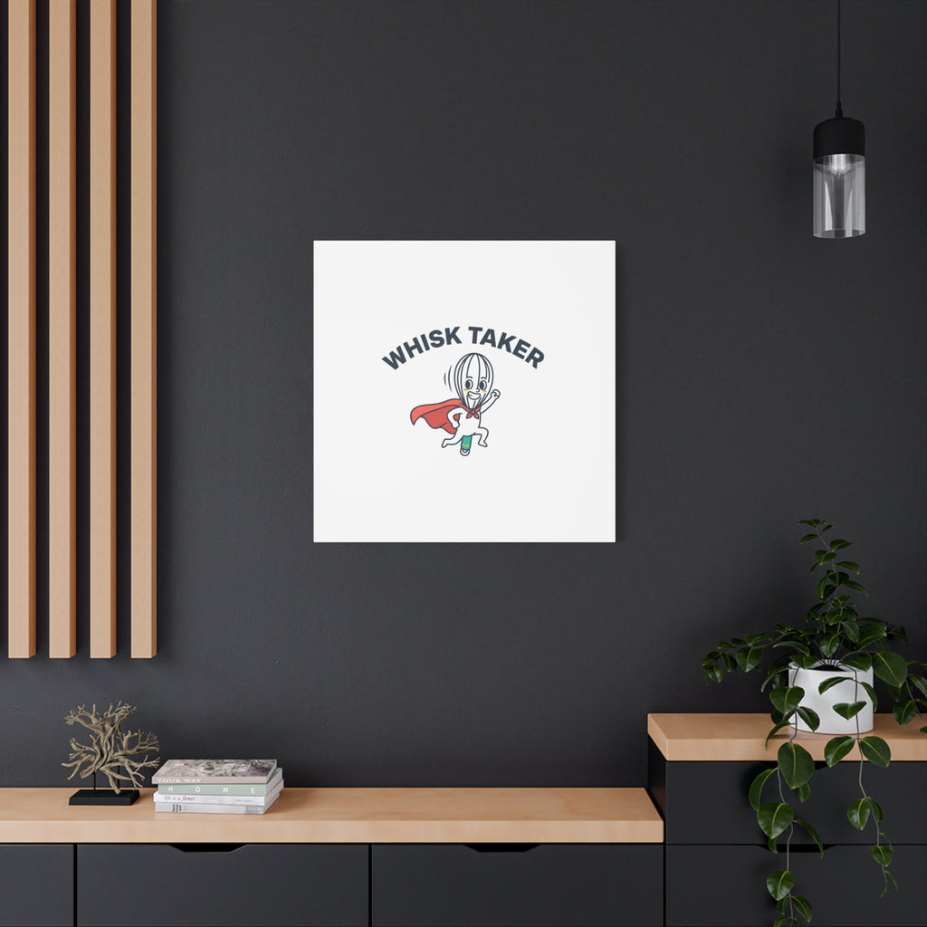 Whisk Taker Canvas, Stretched | Kitchen Pun Minimalism, cooking humor