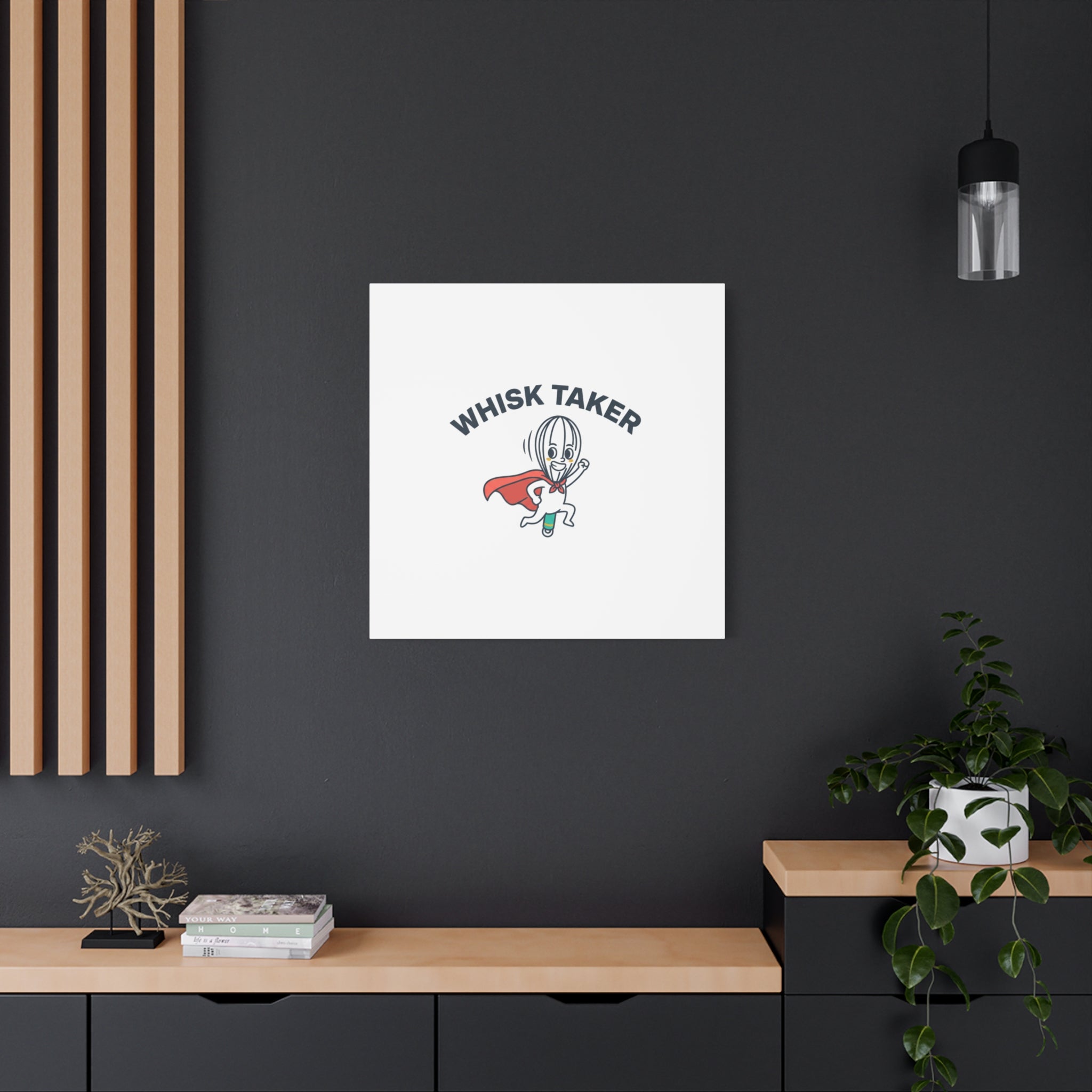 Whisk Taker Canvas, Stretched | Kitchen Pun Minimalism, cooking humor