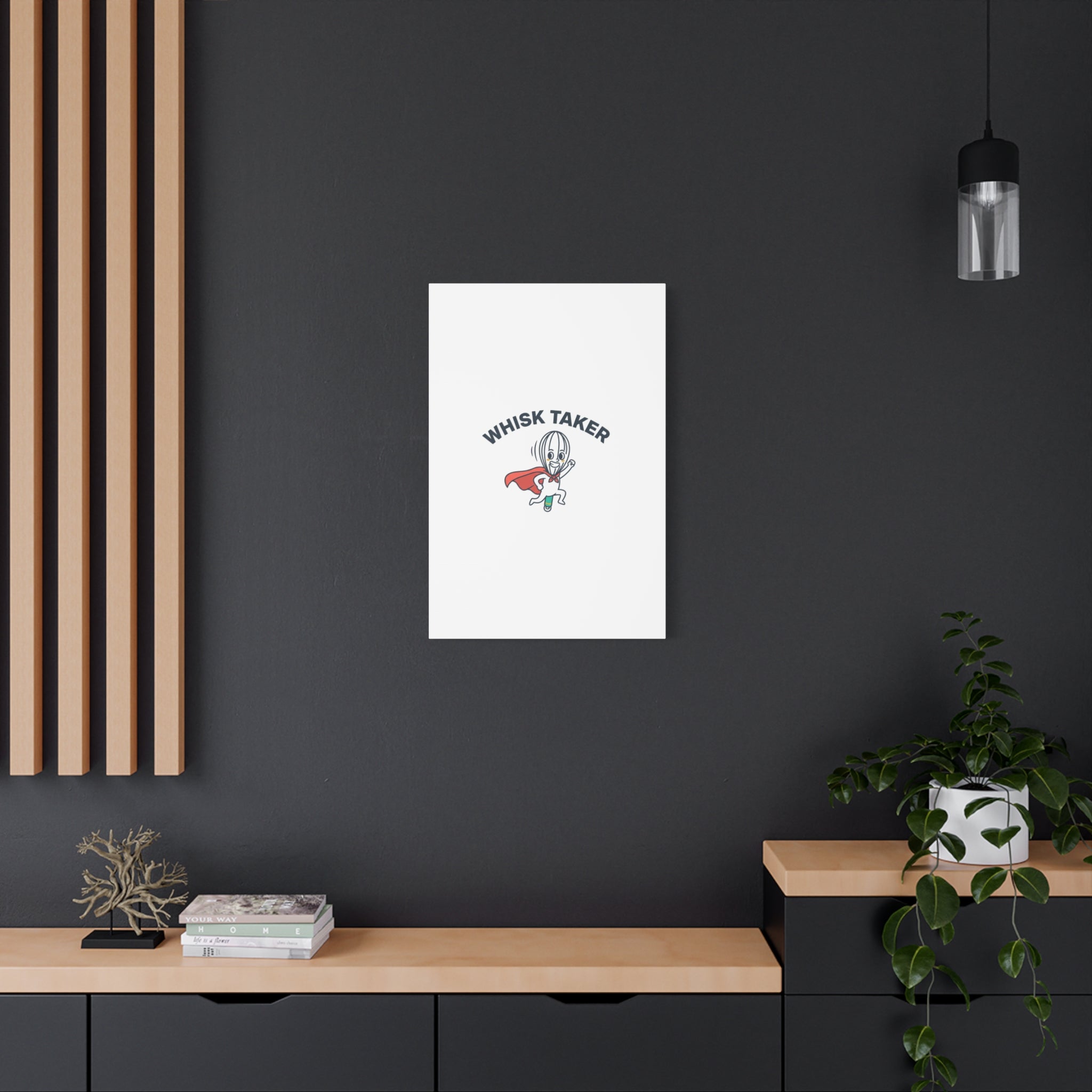 Whisk Taker Canvas, Stretched | Kitchen Pun Minimalism, cooking humor