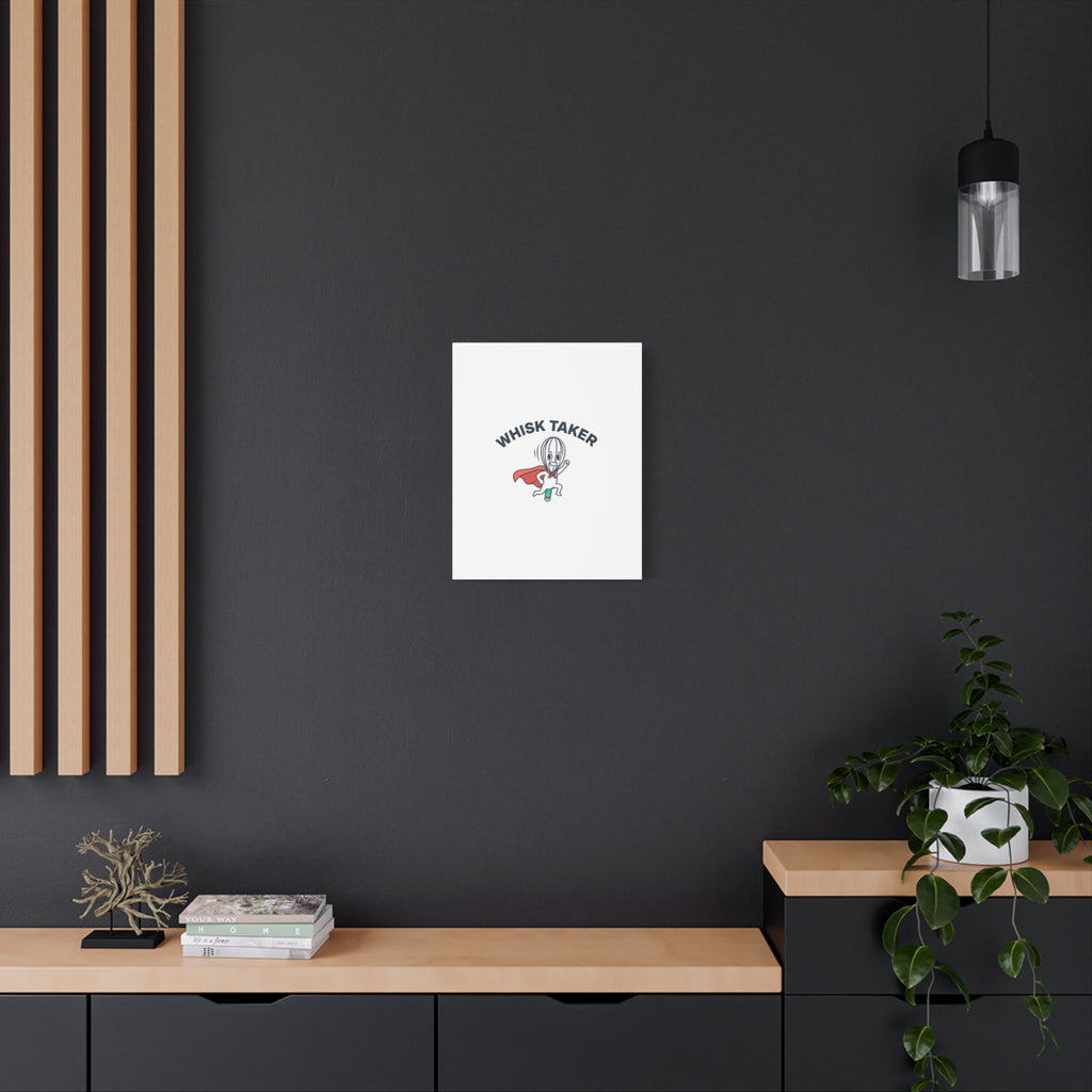 Whisk Taker Canvas, Stretched | Kitchen Pun Minimalism, cooking humor