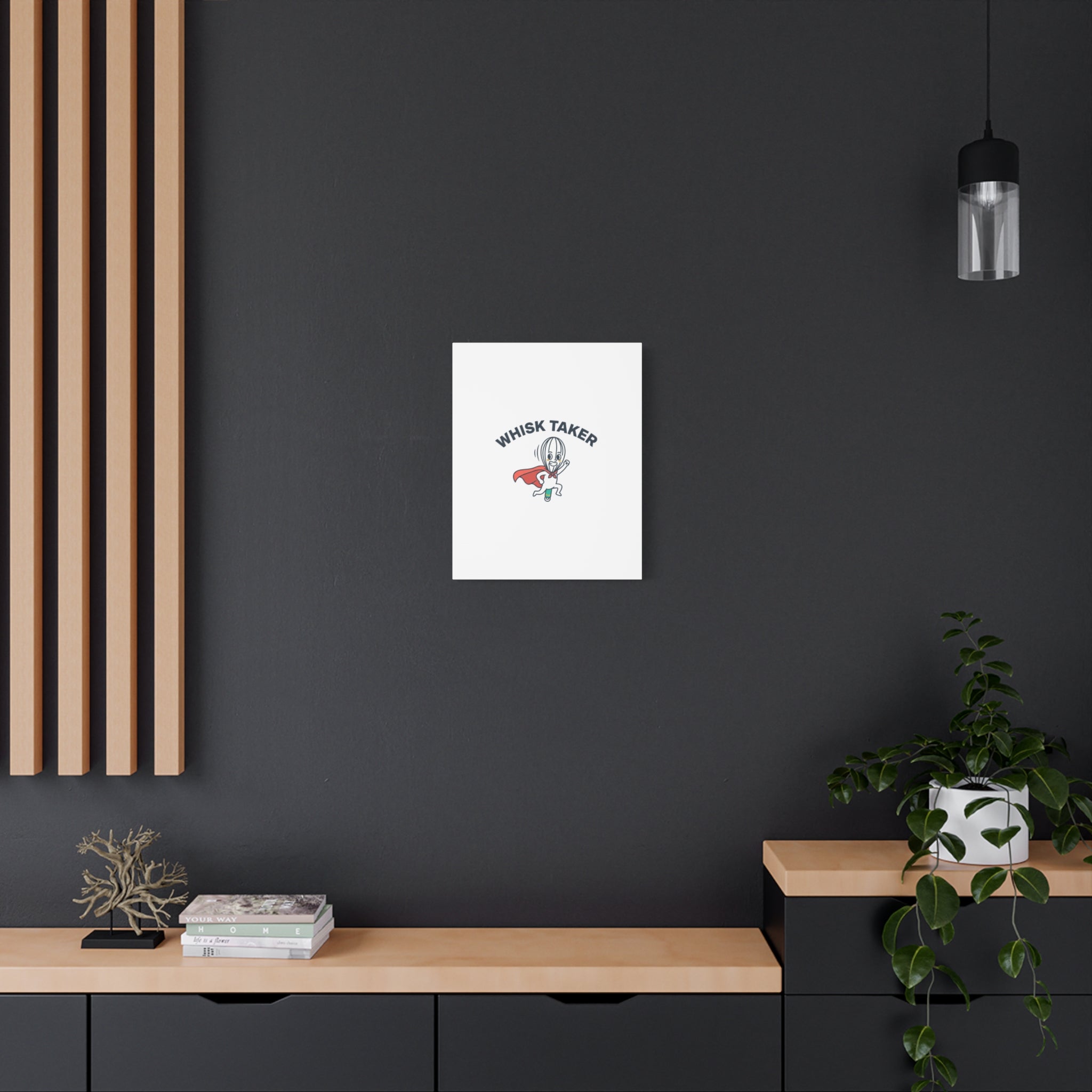 Whisk Taker Canvas, Stretched | Kitchen Pun Minimalism, cooking humor