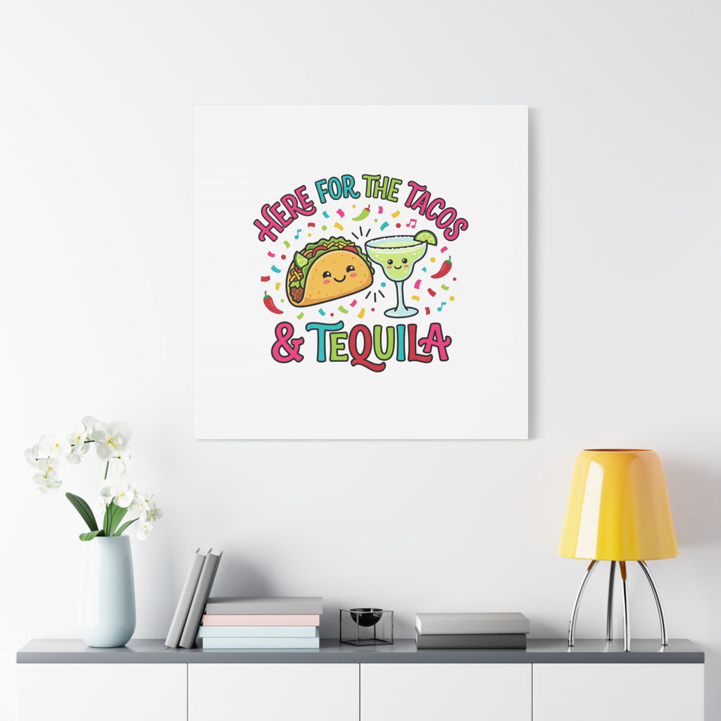 Here for the Tacos & Tequila Canvas | Cinco de Mayo fiesta decor