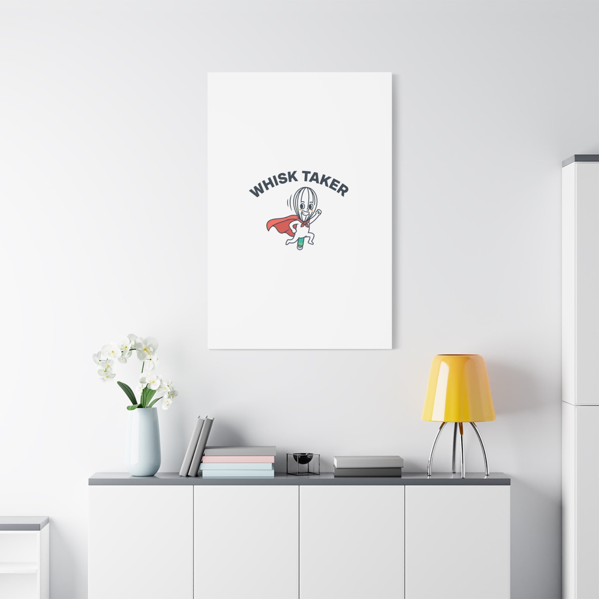 Whisk Taker Canvas, Stretched | Kitchen Pun Minimalism, cooking humor