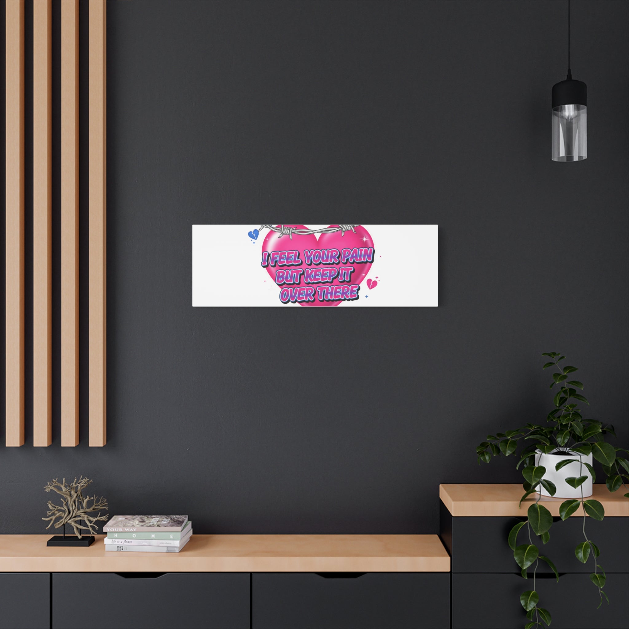 Snarky Neon Heart Airbrush Canvas | Softcore Hater, Y2K nostalgia