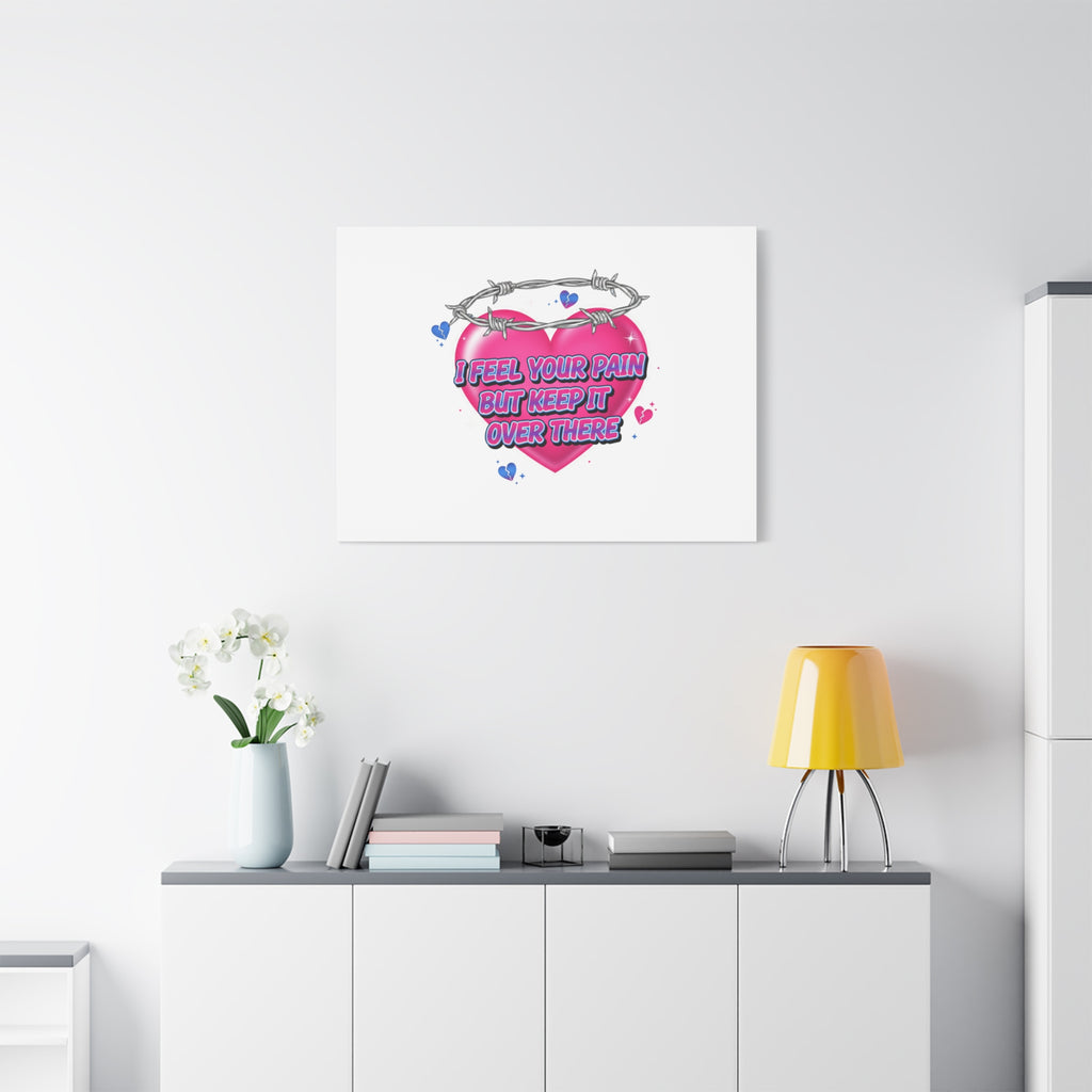 Snarky Neon Heart Airbrush Canvas | Softcore Hater, Y2K nostalgia