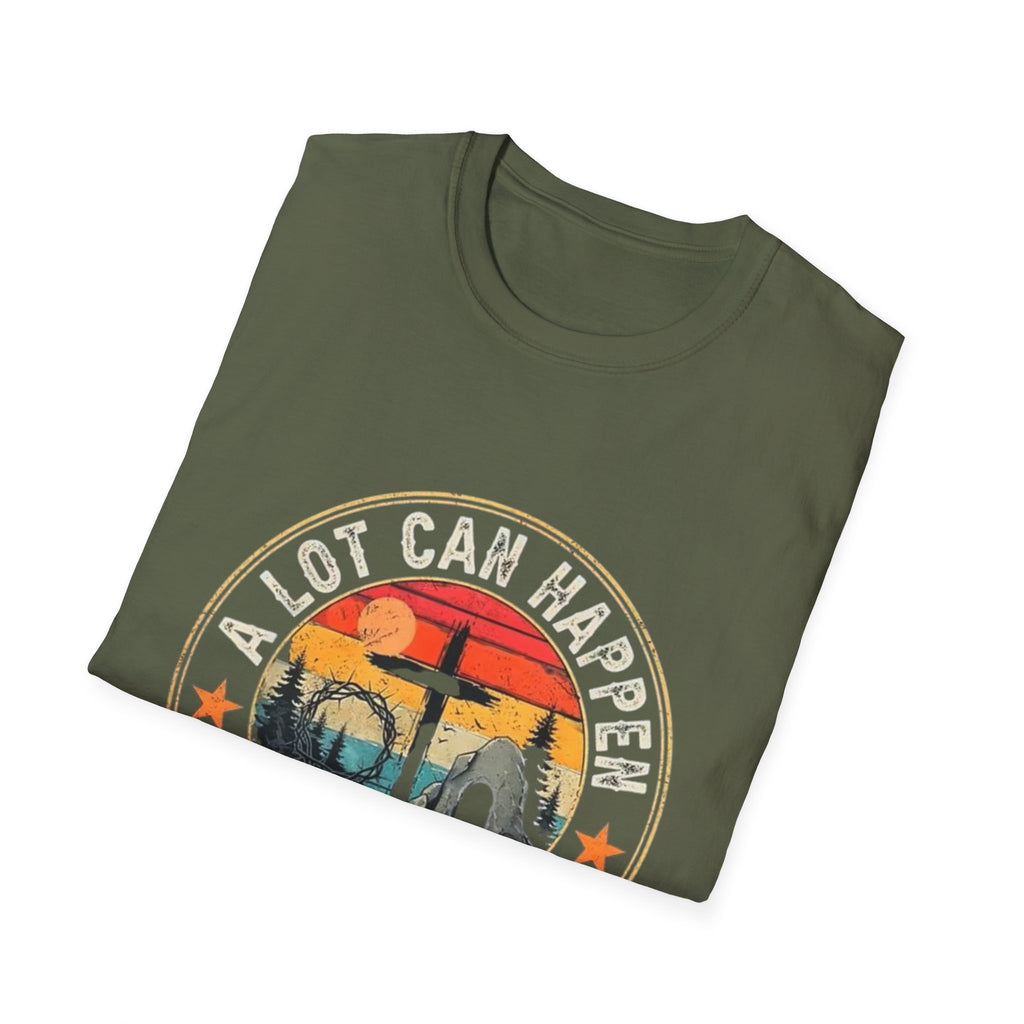 Christian T-Shirt — "A Lot Can Happen In Three Days" Vintage Resurrection Tee