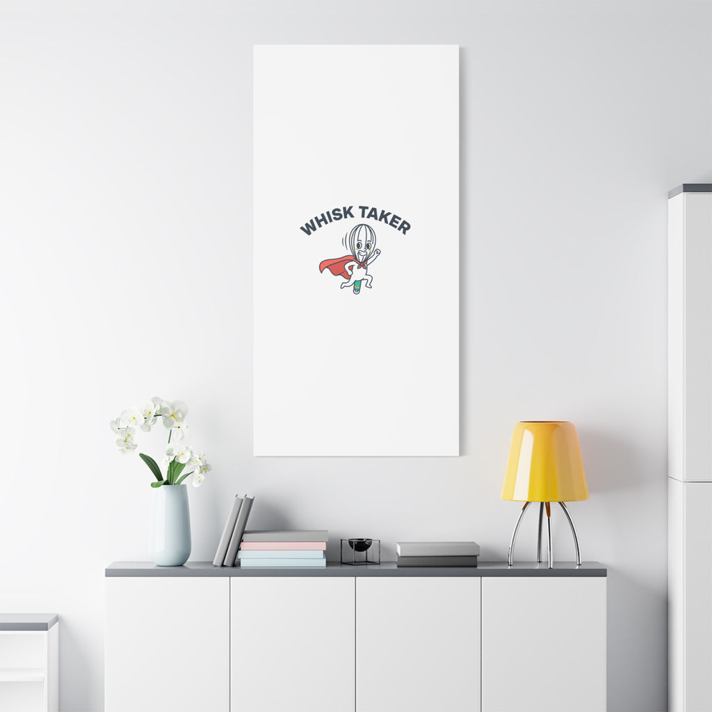 Whisk Taker Canvas, Stretched | Kitchen Pun Minimalism, cooking humor