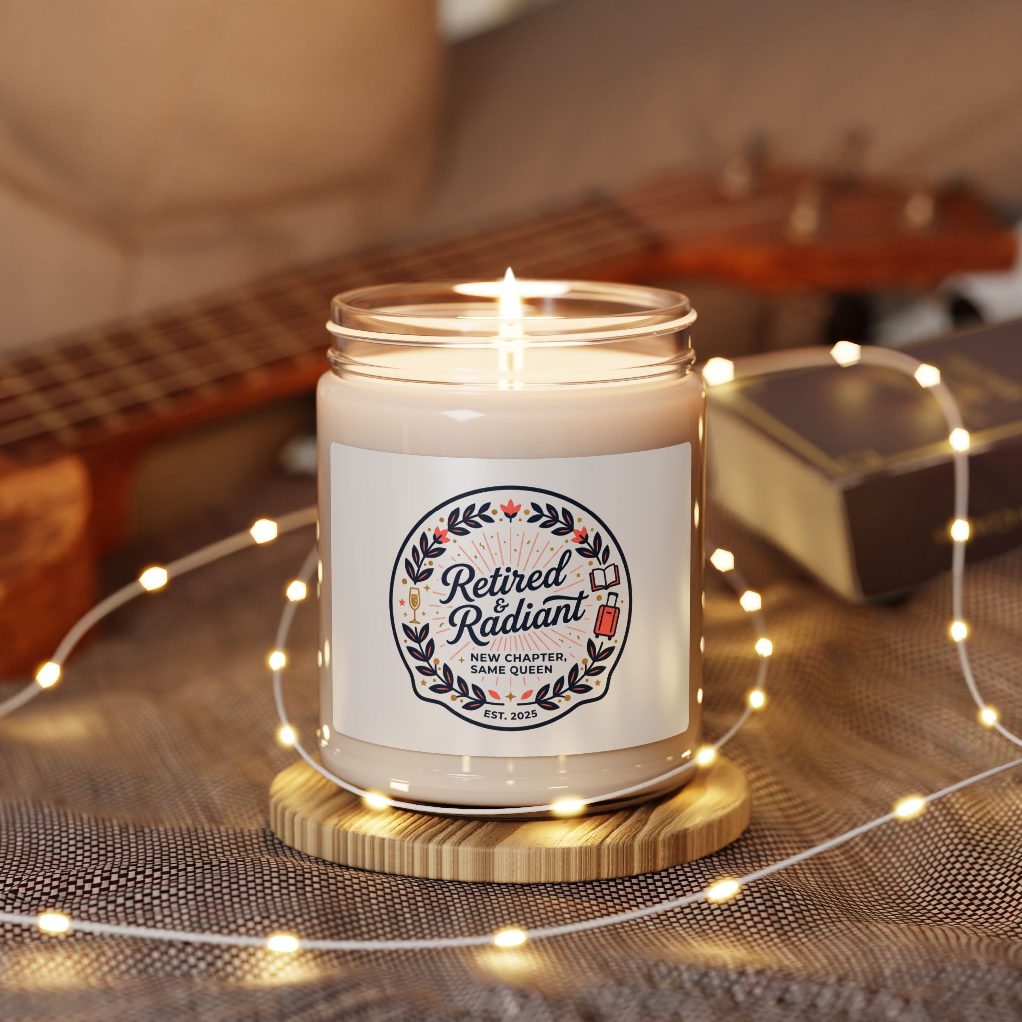 Retired & Radiant Soy Candle, retirement gifts for women | personalized keepsake