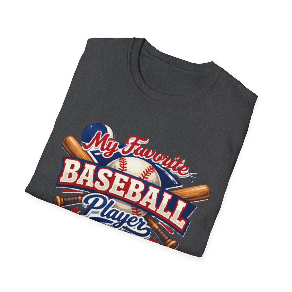Baseball Mama T-Shirt — “My Favorite Baseball Player Calls Me Mama” Graphic Shirt