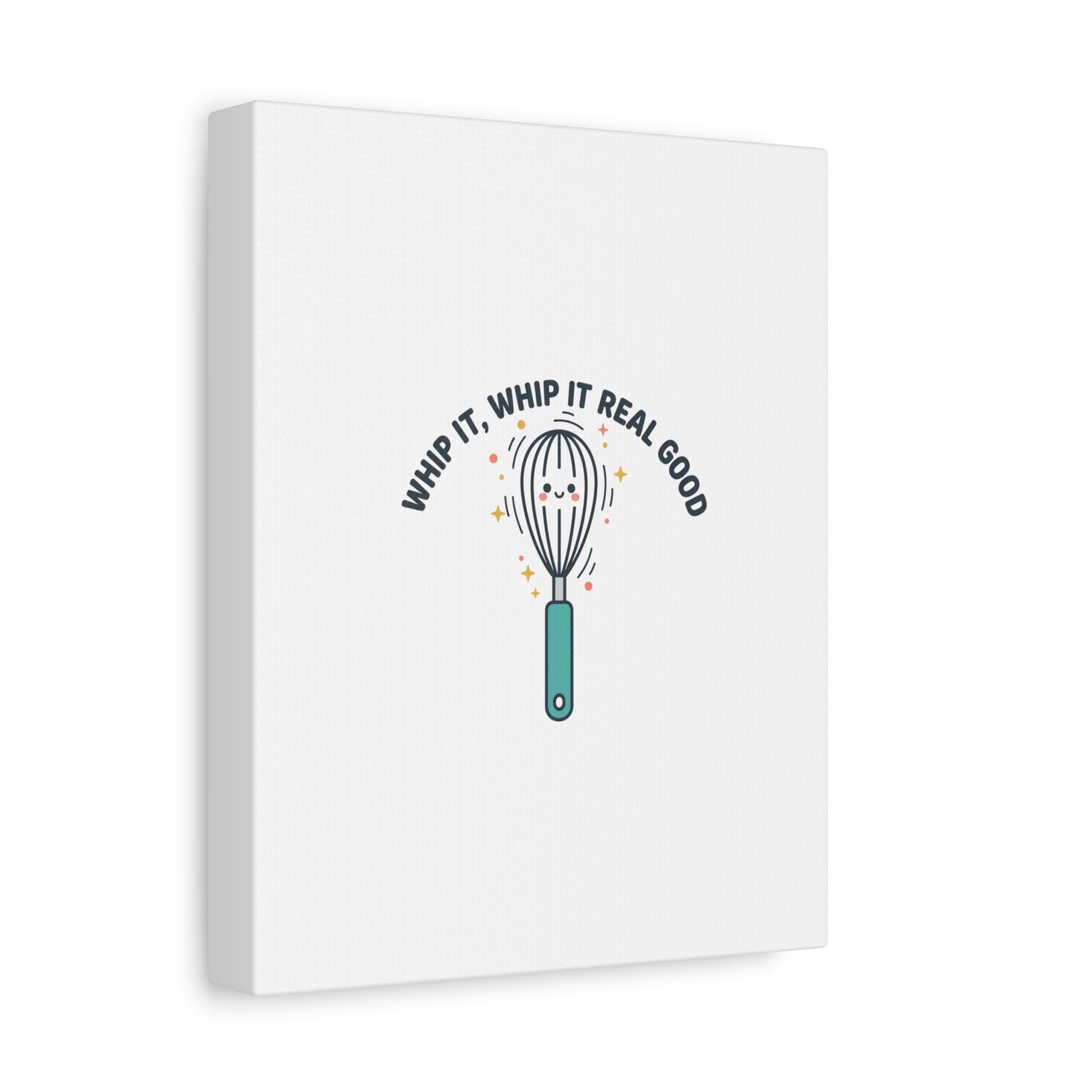 Whip It, Whip It Real Good Canvas | Kitchen Pun Minimalism, Cooking Humor