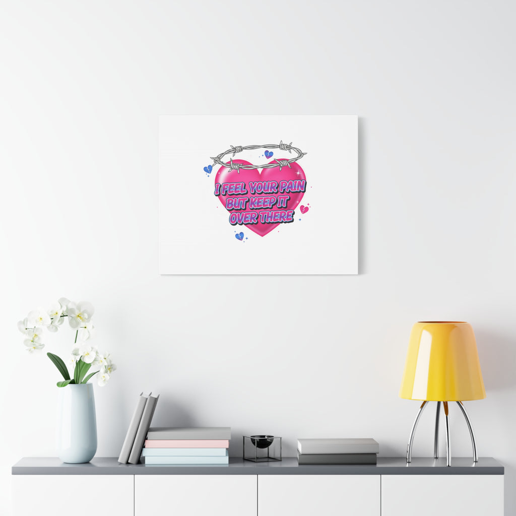 Snarky Neon Heart Airbrush Canvas | Softcore Hater, Y2K nostalgia