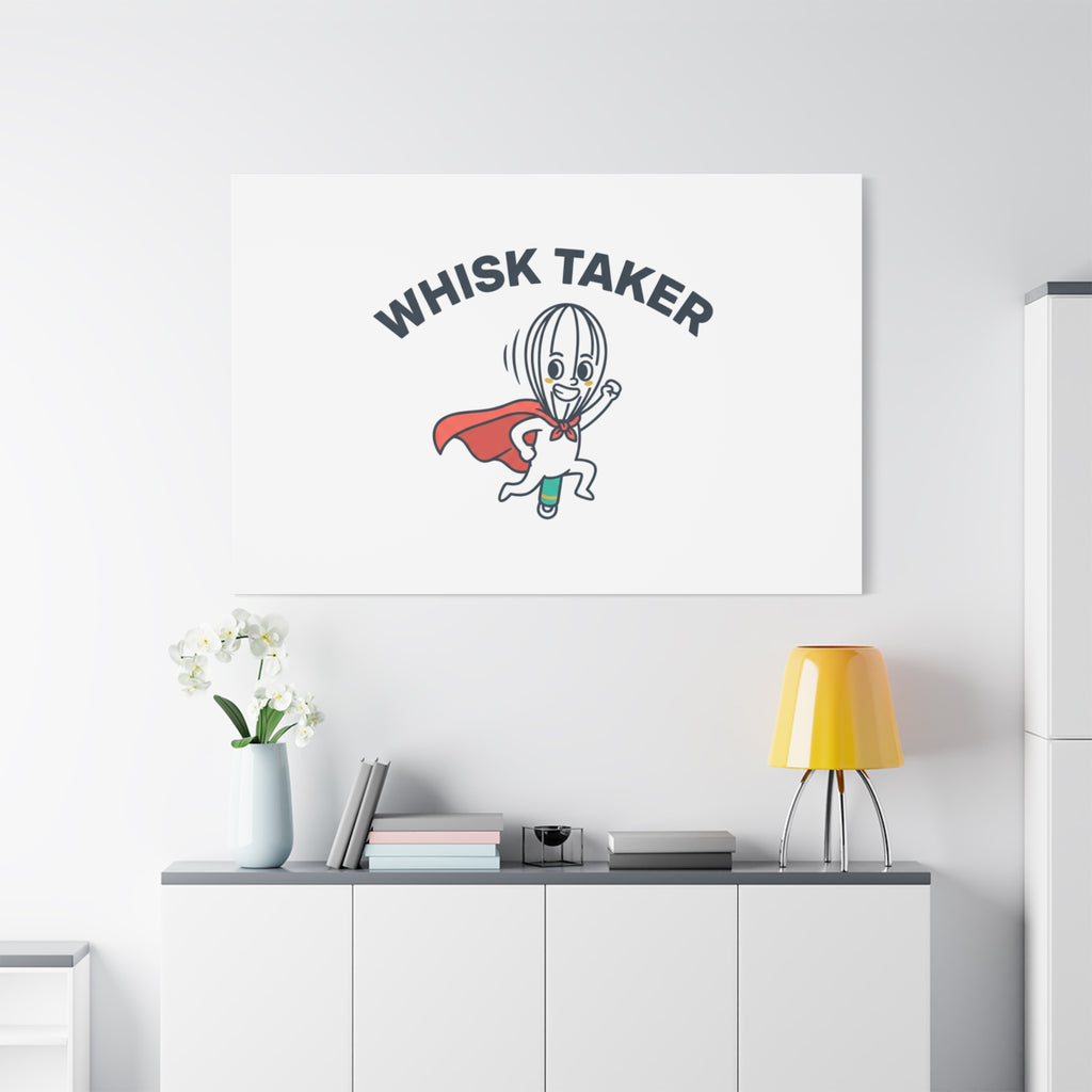 Whisk Taker Canvas, Stretched | Kitchen Pun Minimalism, cooking humor