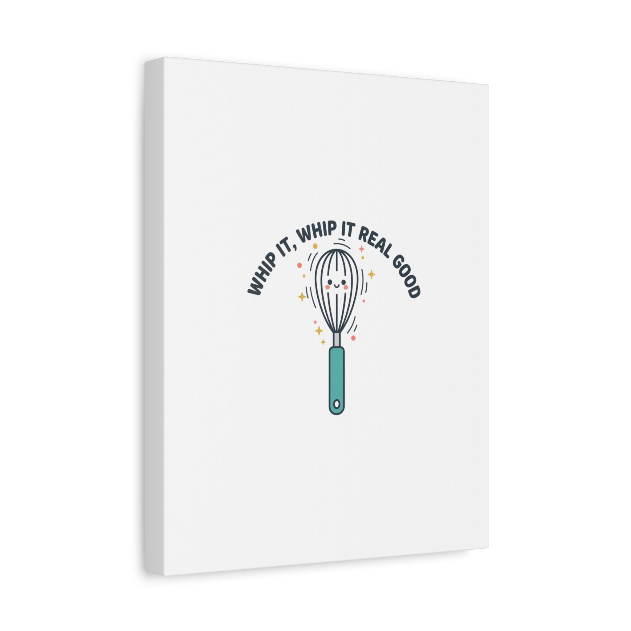 Whip It, Whip It Real Good Canvas | Kitchen Pun Minimalism, Cooking Humor
