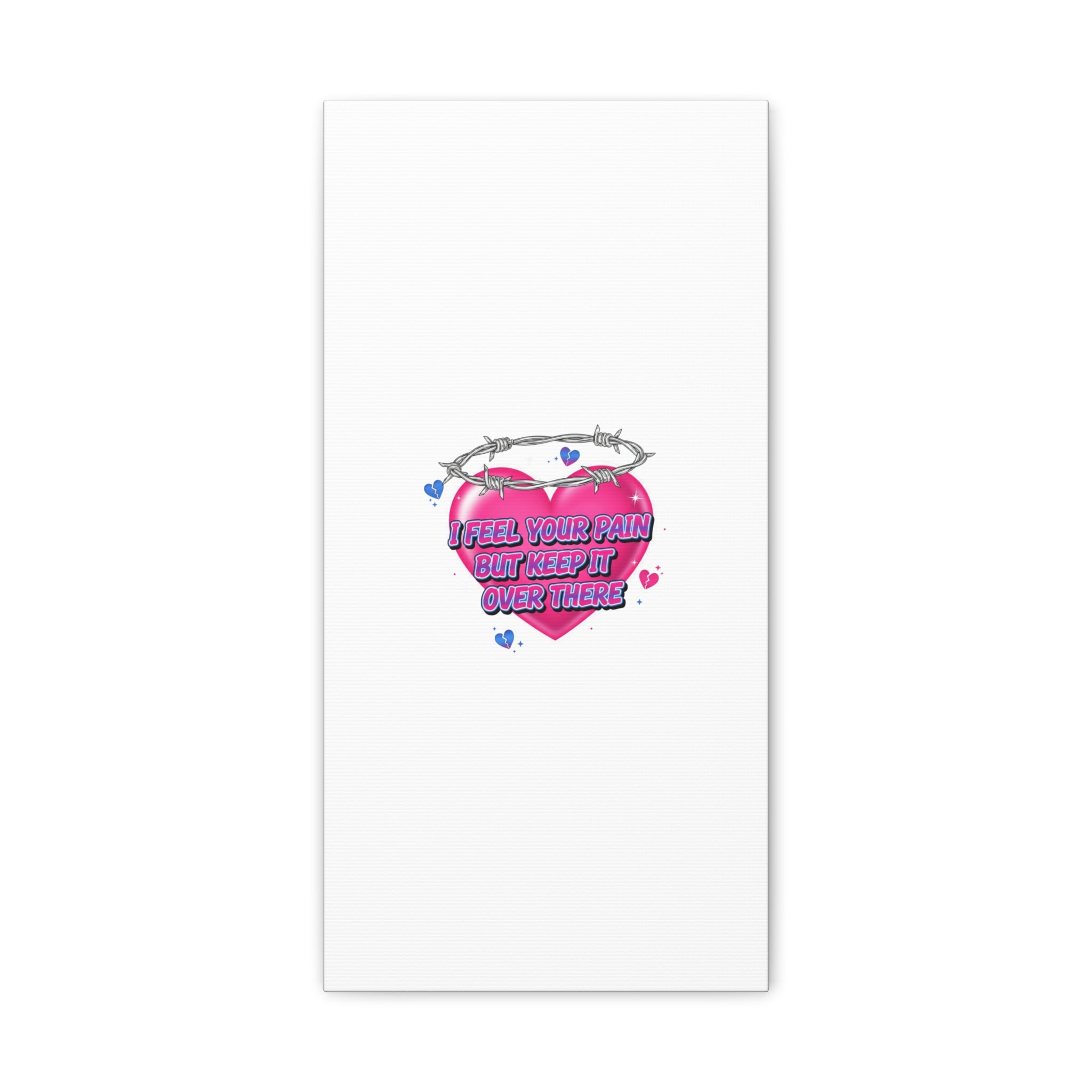 Snarky Neon Heart Airbrush Canvas | Softcore Hater, Y2K nostalgia