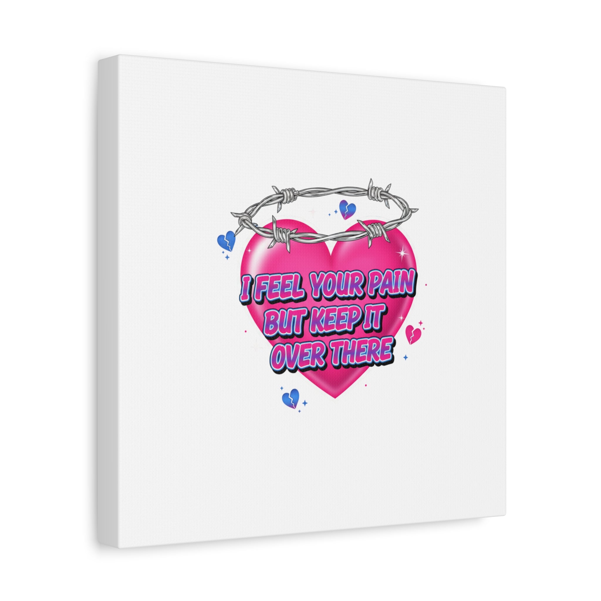 Snarky Neon Heart Airbrush Canvas | Softcore Hater, Y2K nostalgia