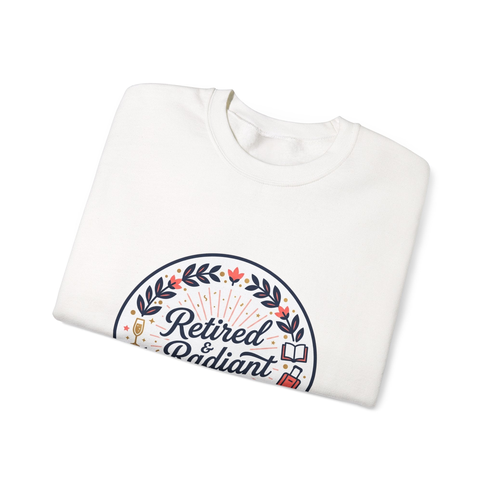 Retired & Radiant Crewneck Sweatshirt, retirement gifts for women | personalized retired 2026
