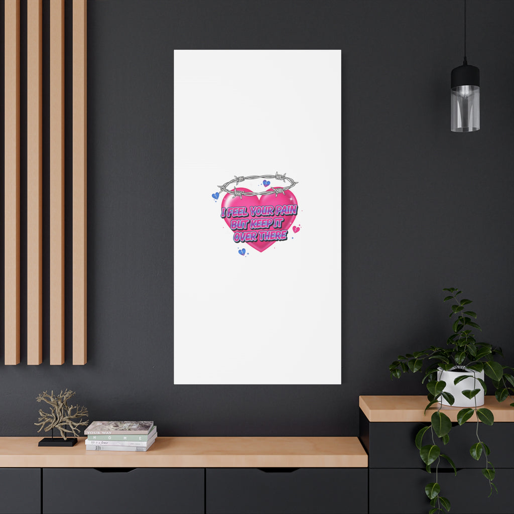 Snarky Neon Heart Airbrush Canvas | Softcore Hater, Y2K nostalgia