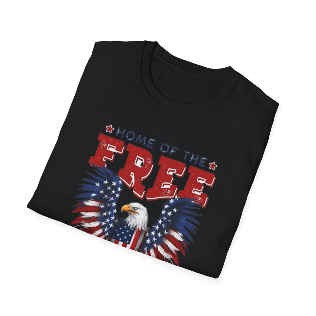 Patriotic Eagle T-Shirt — "Home of the Free Because of the Brave"