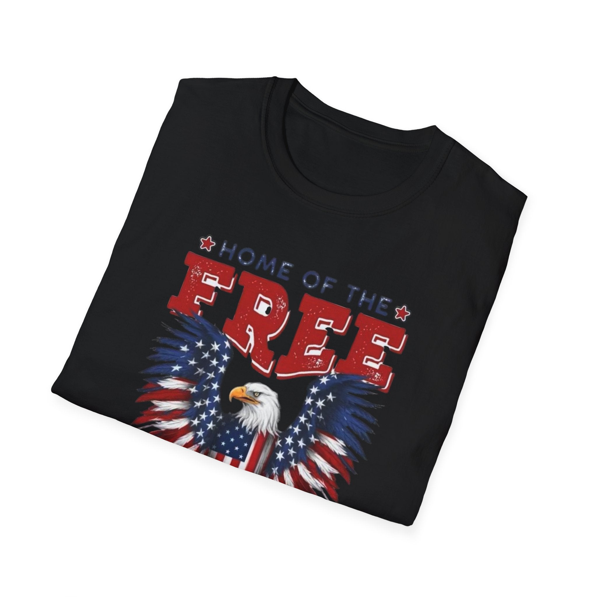 Patriotic Eagle T-Shirt — "Home of the Free Because of the Brave"