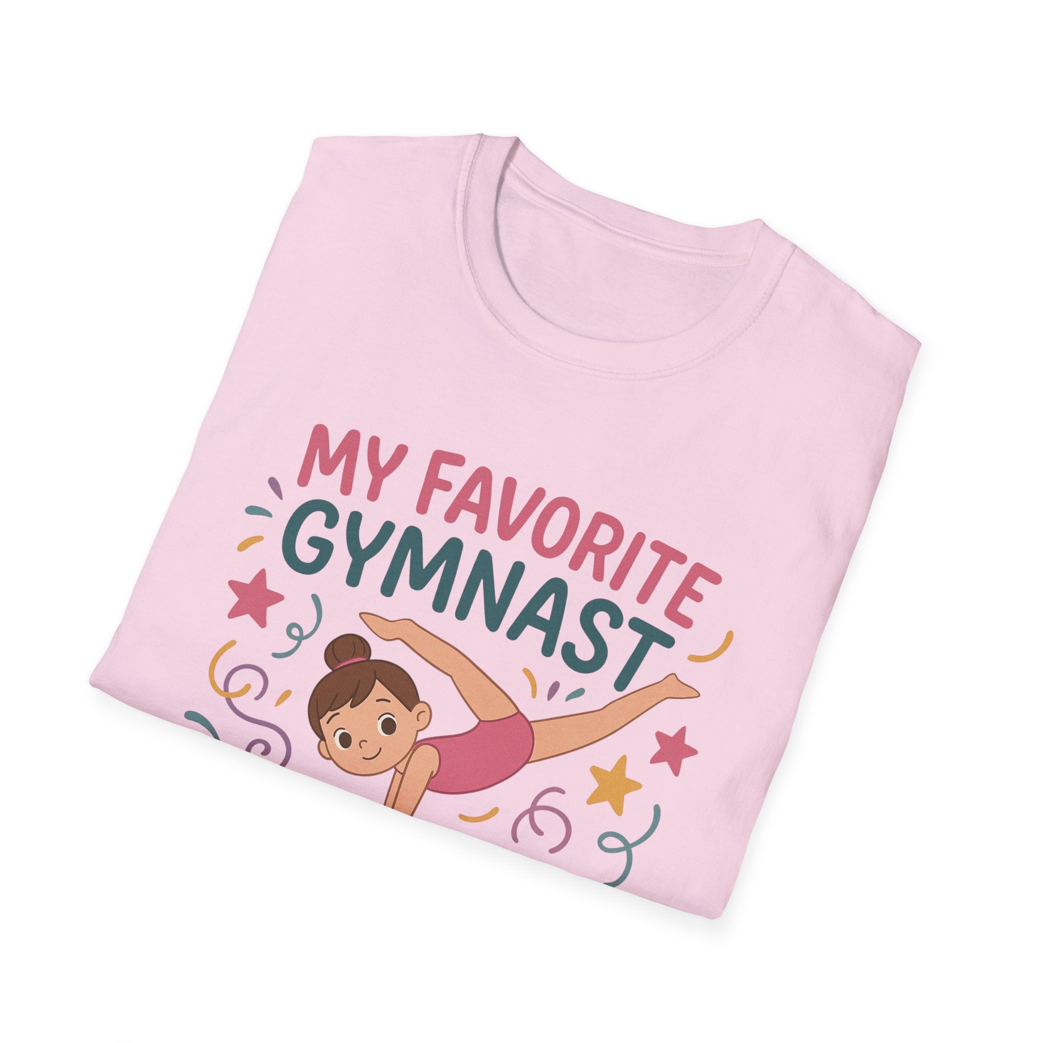 Gymnast Mom T‑Shirt — "My Favorite Gymnast Calls Me Mom" Cute Athletic Mom Tee