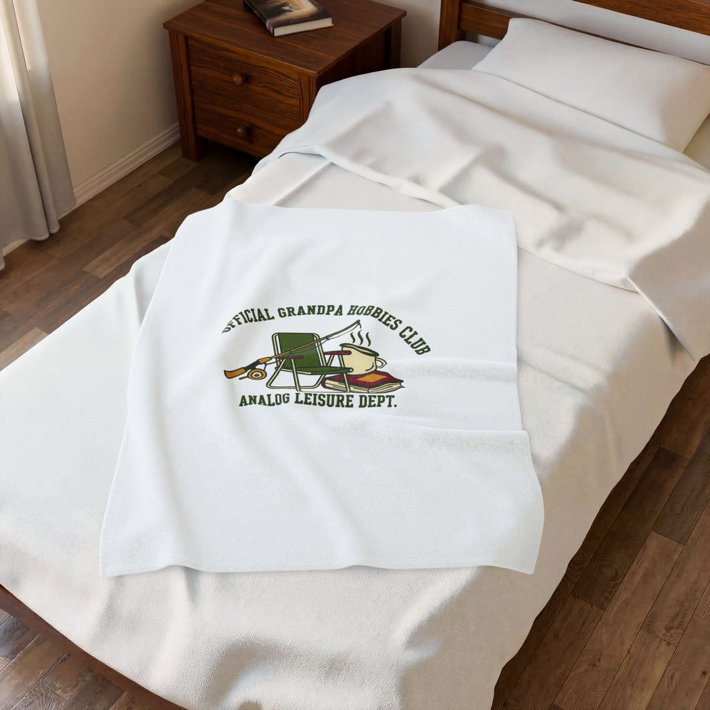 Analog Leisure 'Official Grandpa Hobbies Club' Velveteen Blanket | retro wildlife, country core