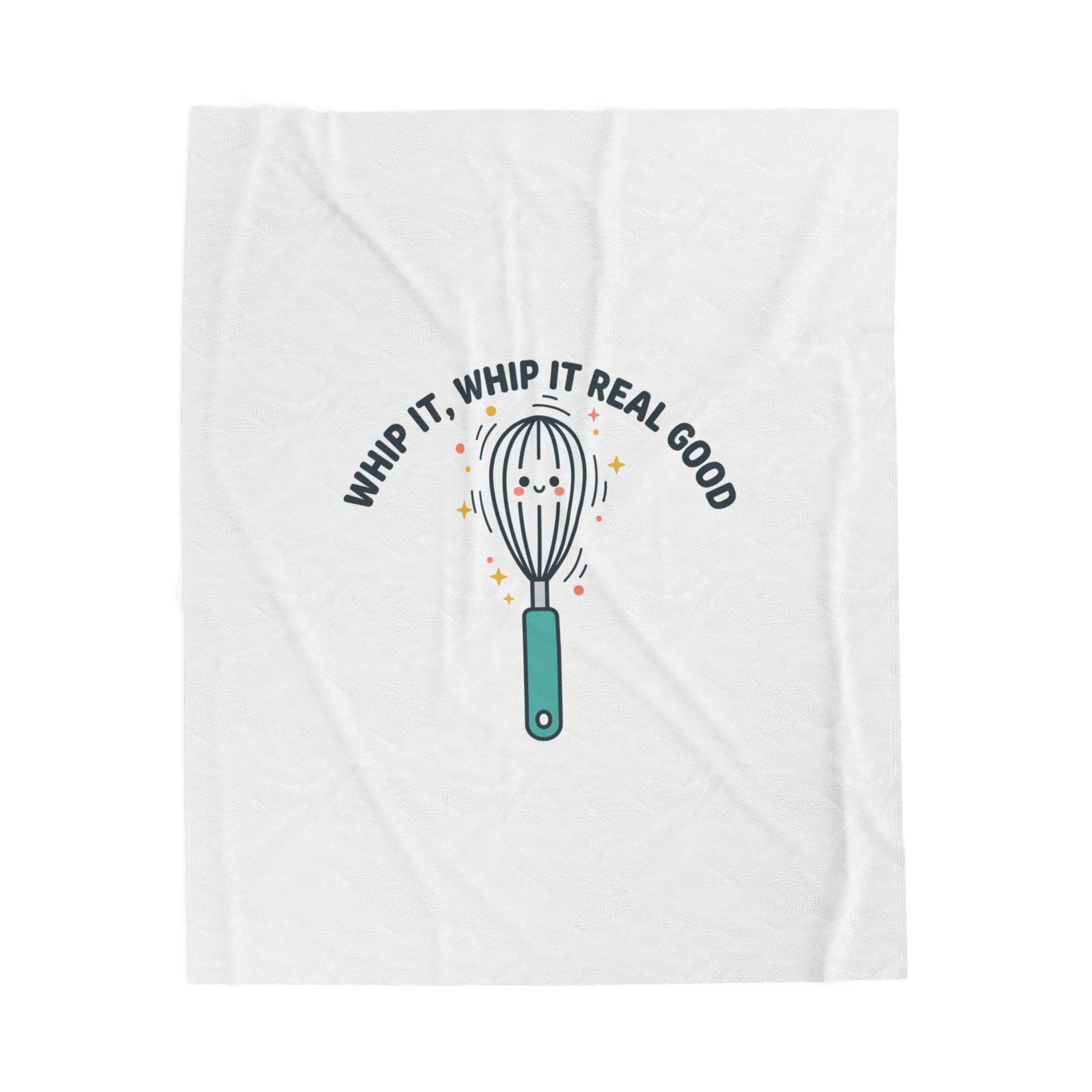 Whip It Whisk Kitchen Pun Velveteen Plush Blanket | kitchen pun towel, cooking humor
