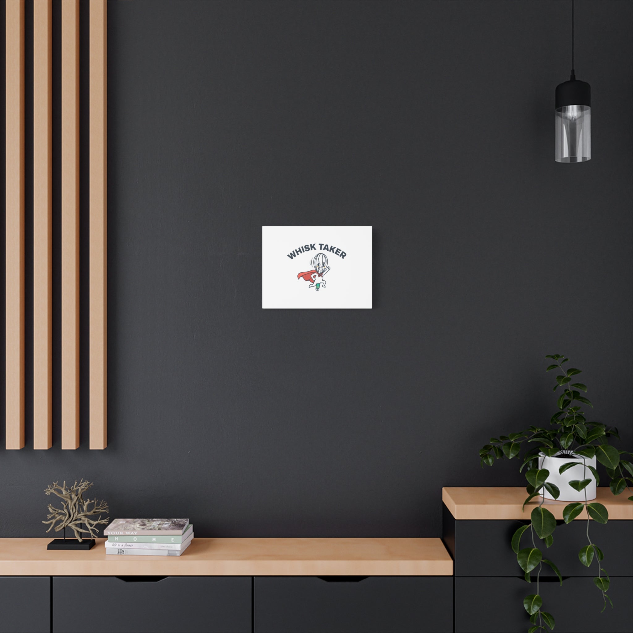 Whisk Taker Canvas, Stretched | Kitchen Pun Minimalism, cooking humor