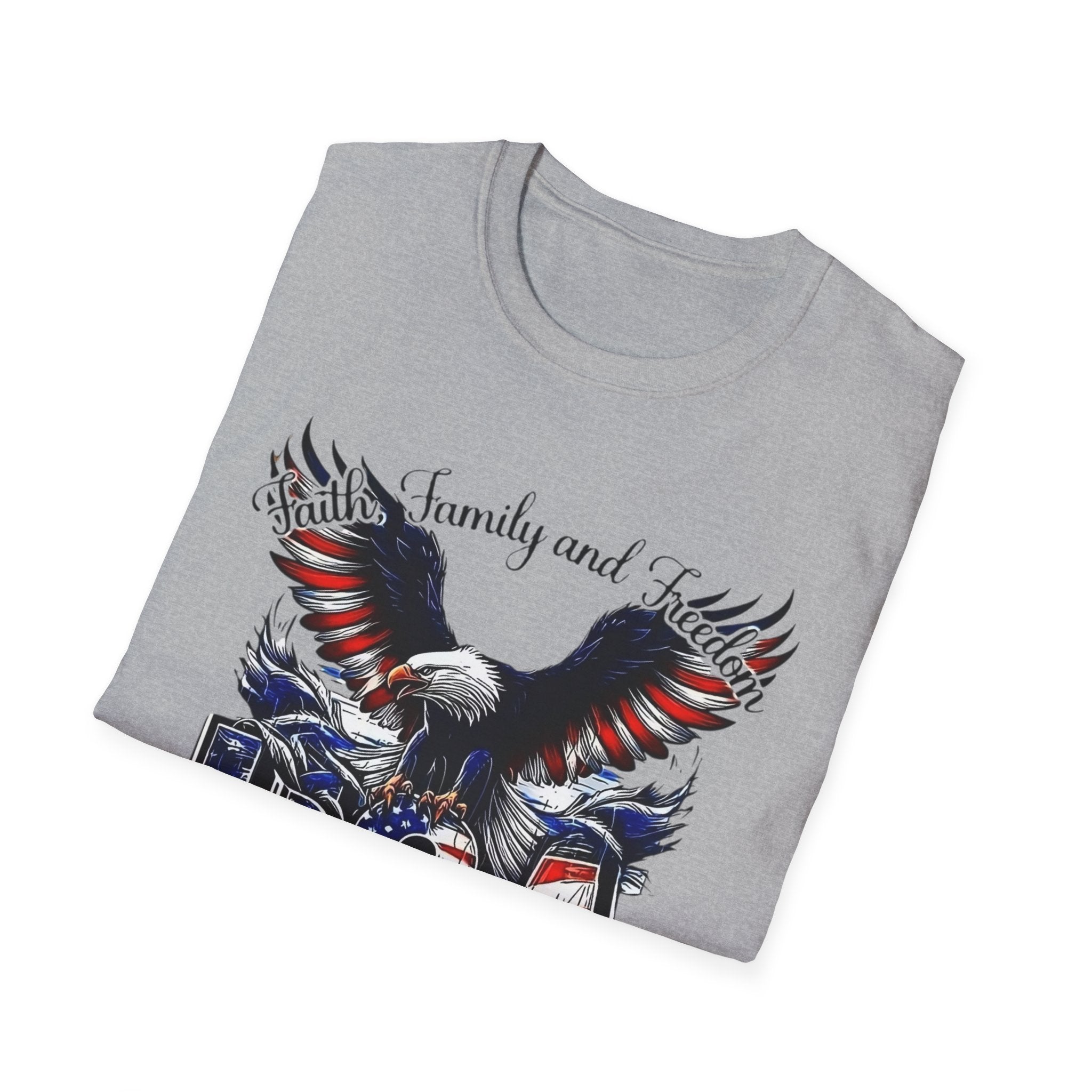 USA Eagle T-Shirt — Patriotic Bald Eagle with American Flag Text