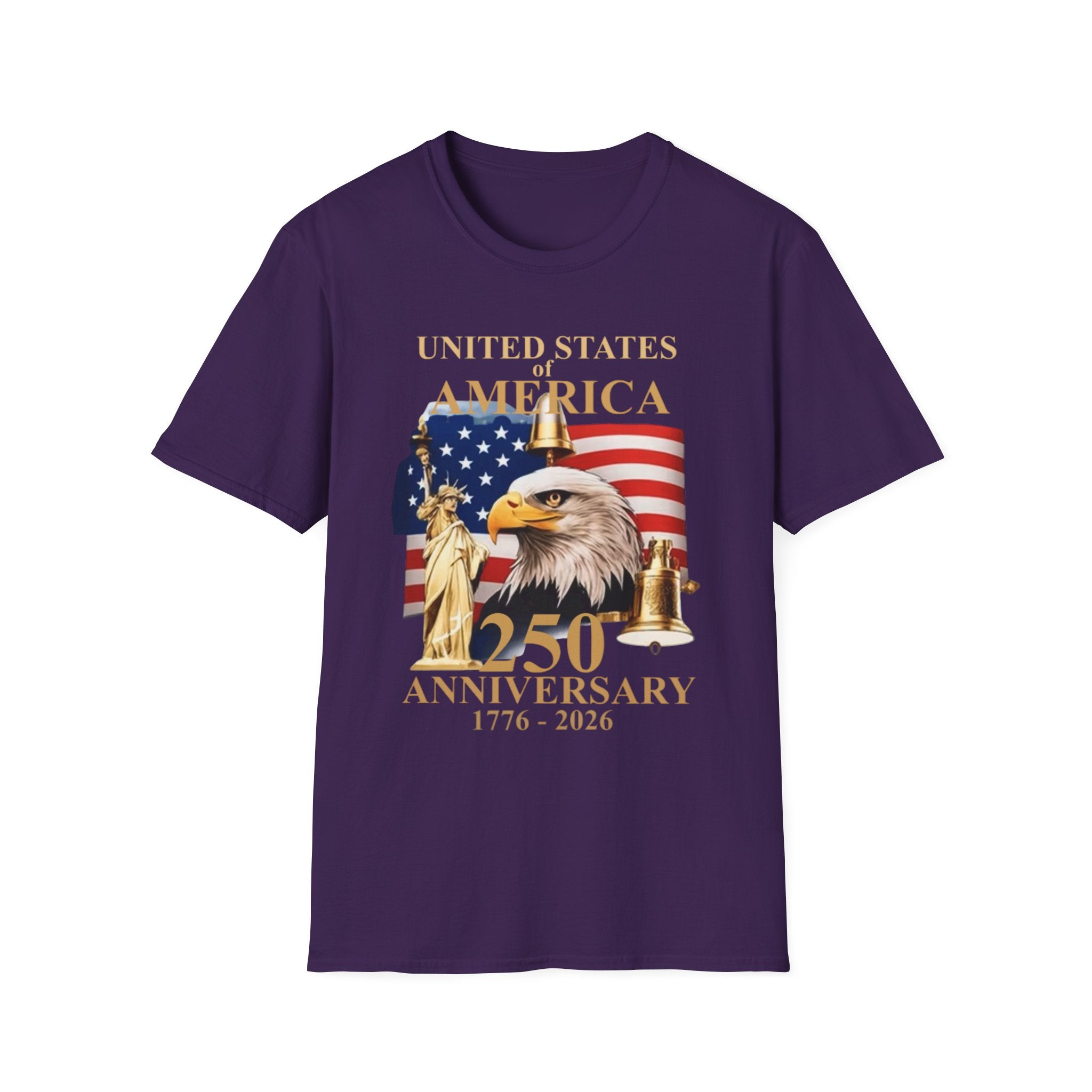 America 250th Anniversary T-Shirt – Bald Eagle, Flag & Liberty Icons (1776–2026)