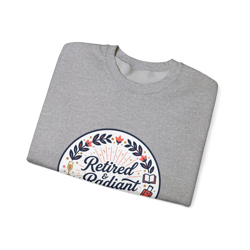 Retired & Radiant Crewneck Sweatshirt, retirement gifts for women | personalized retired 2026