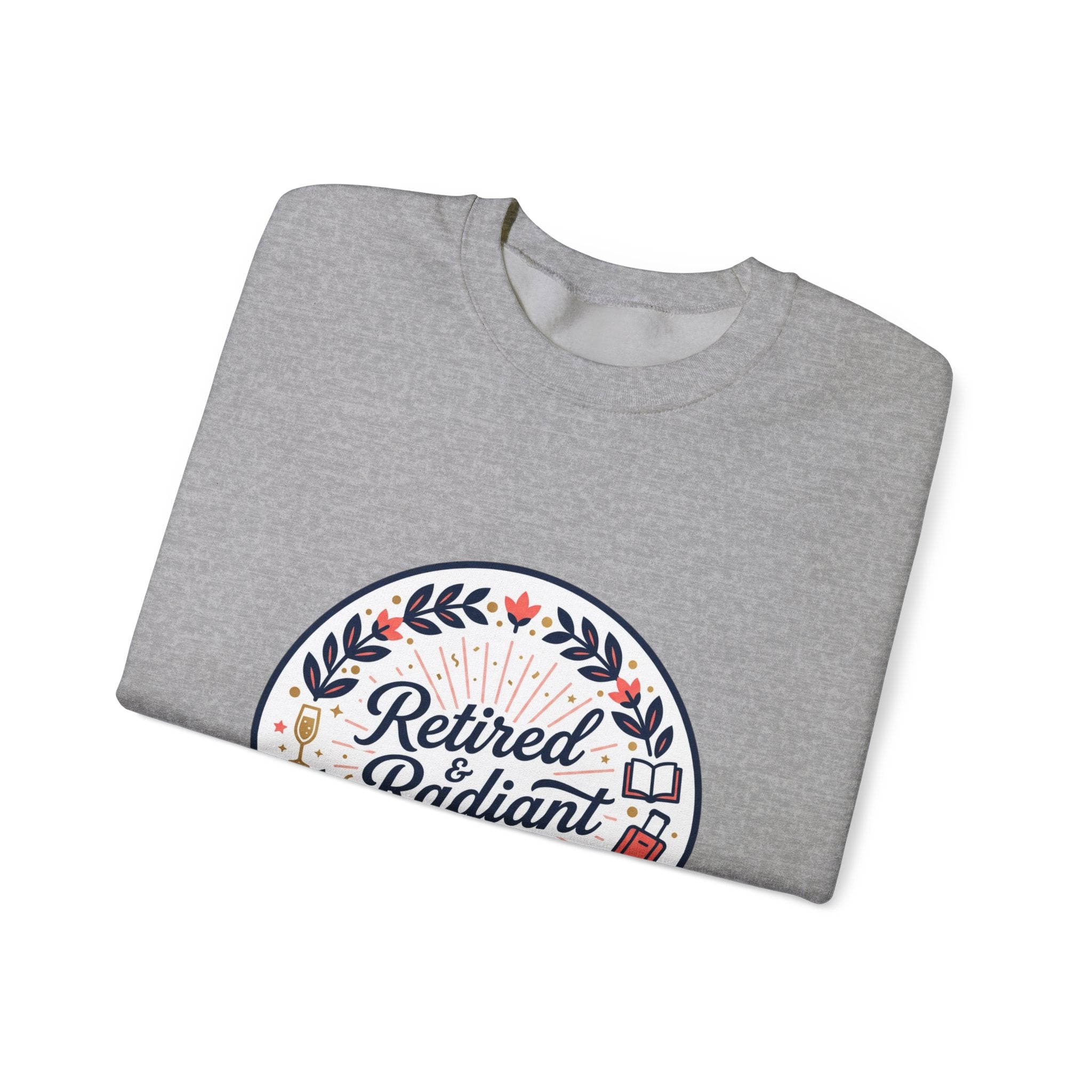 Retired & Radiant Crewneck Sweatshirt, retirement gifts for women | personalized retired 2026