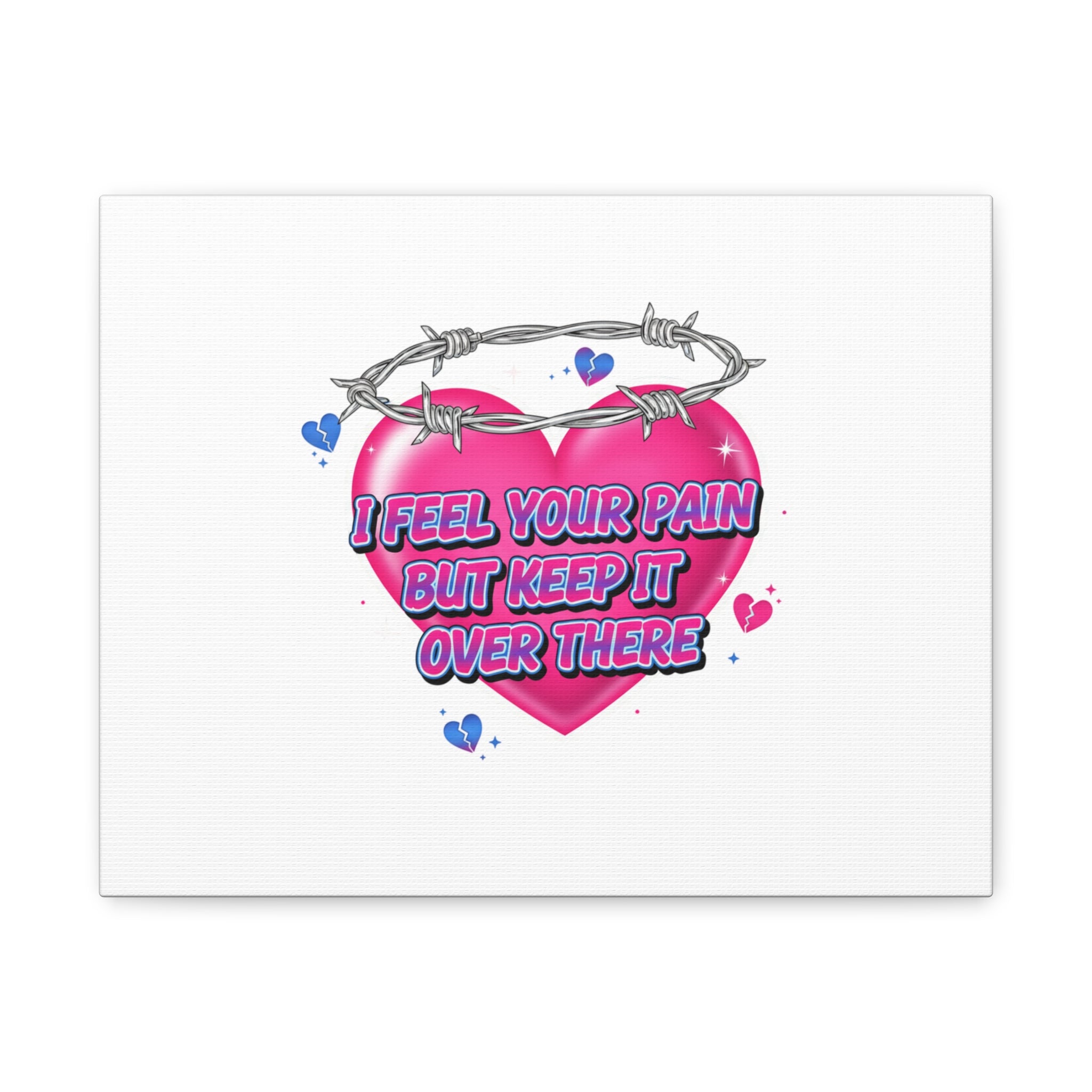 Snarky Neon Heart Airbrush Canvas | Softcore Hater, Y2K nostalgia