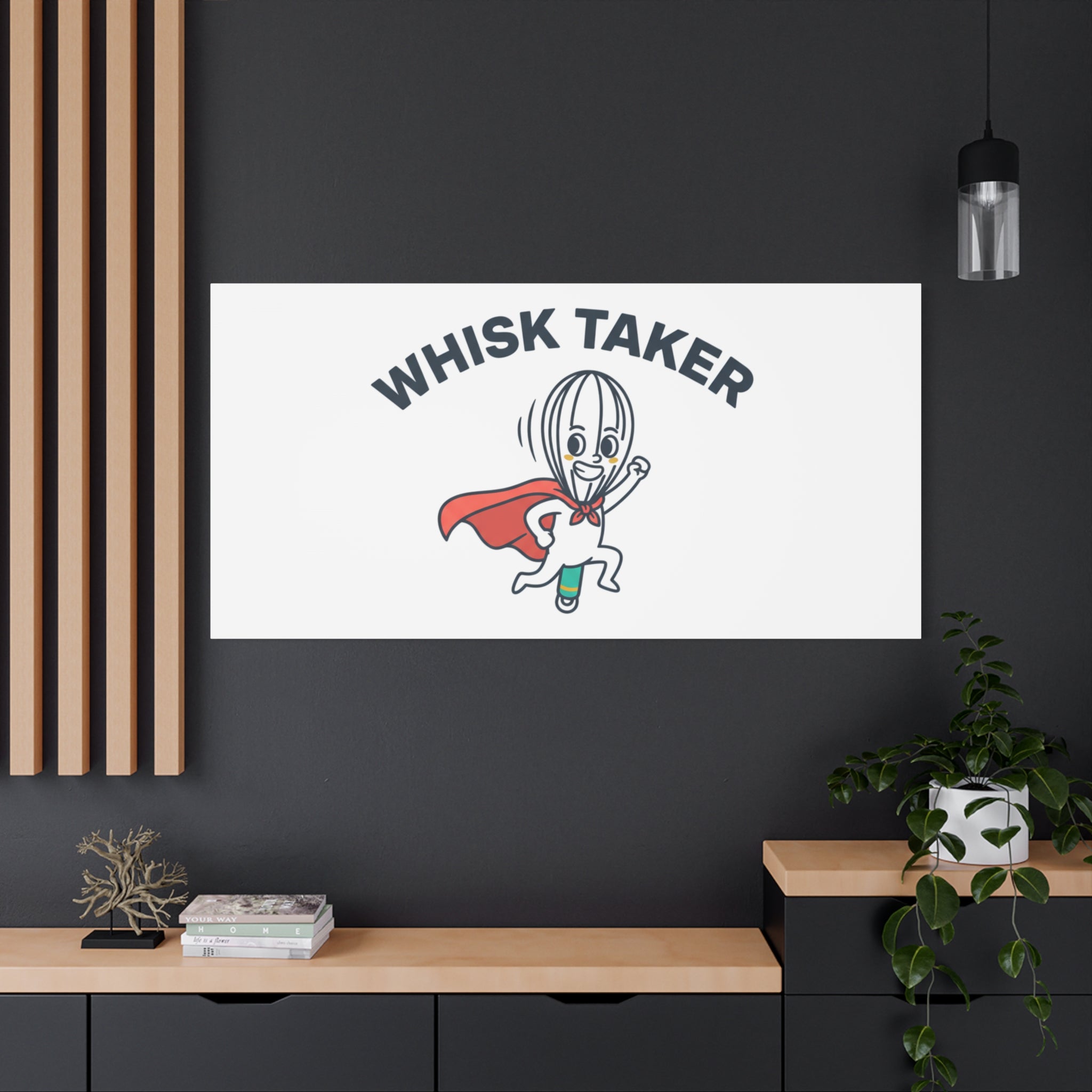 Whisk Taker Canvas, Stretched | Kitchen Pun Minimalism, cooking humor