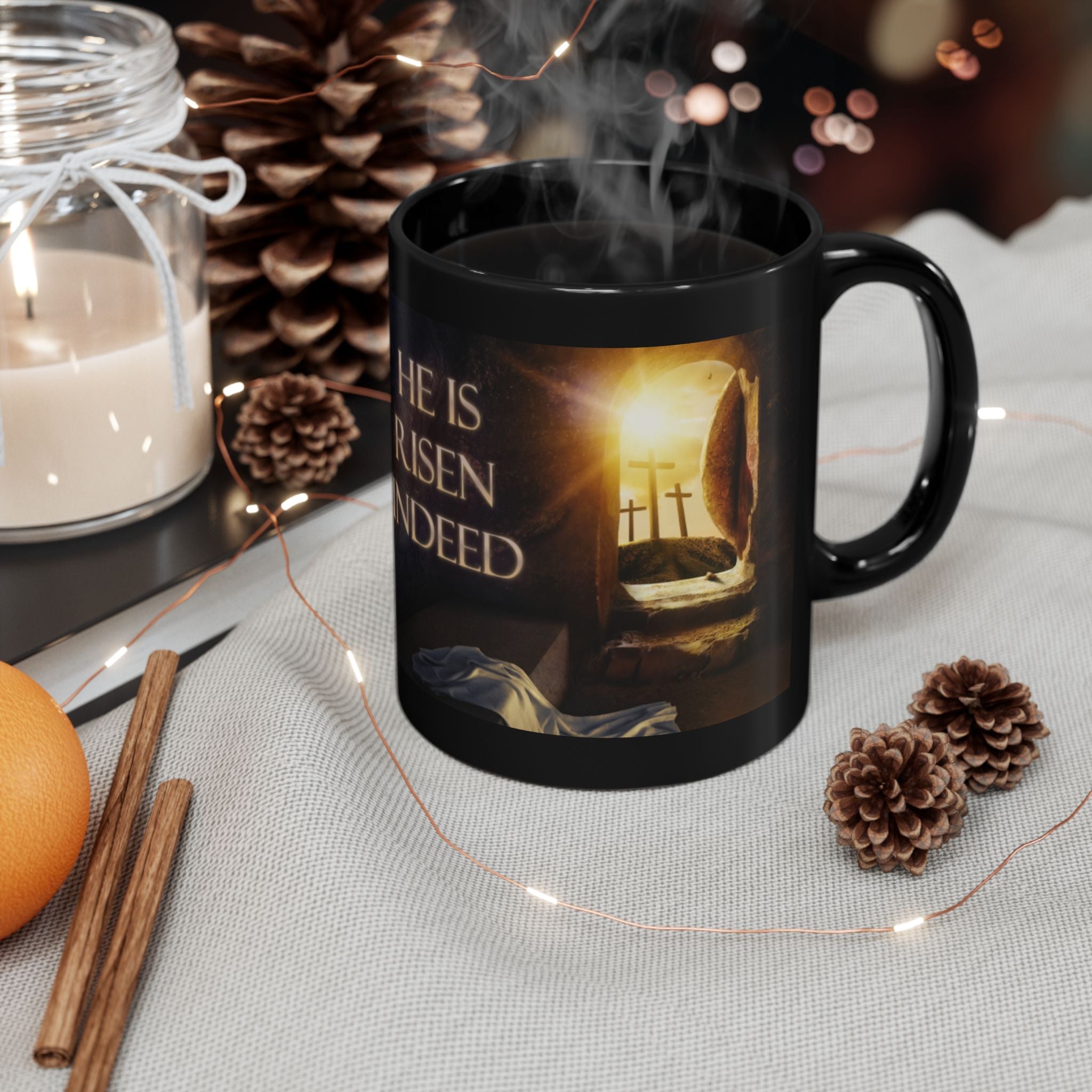 He Is Risen Indeed Mug — Christian Easter Coffee Mug (11oz/15oz)
